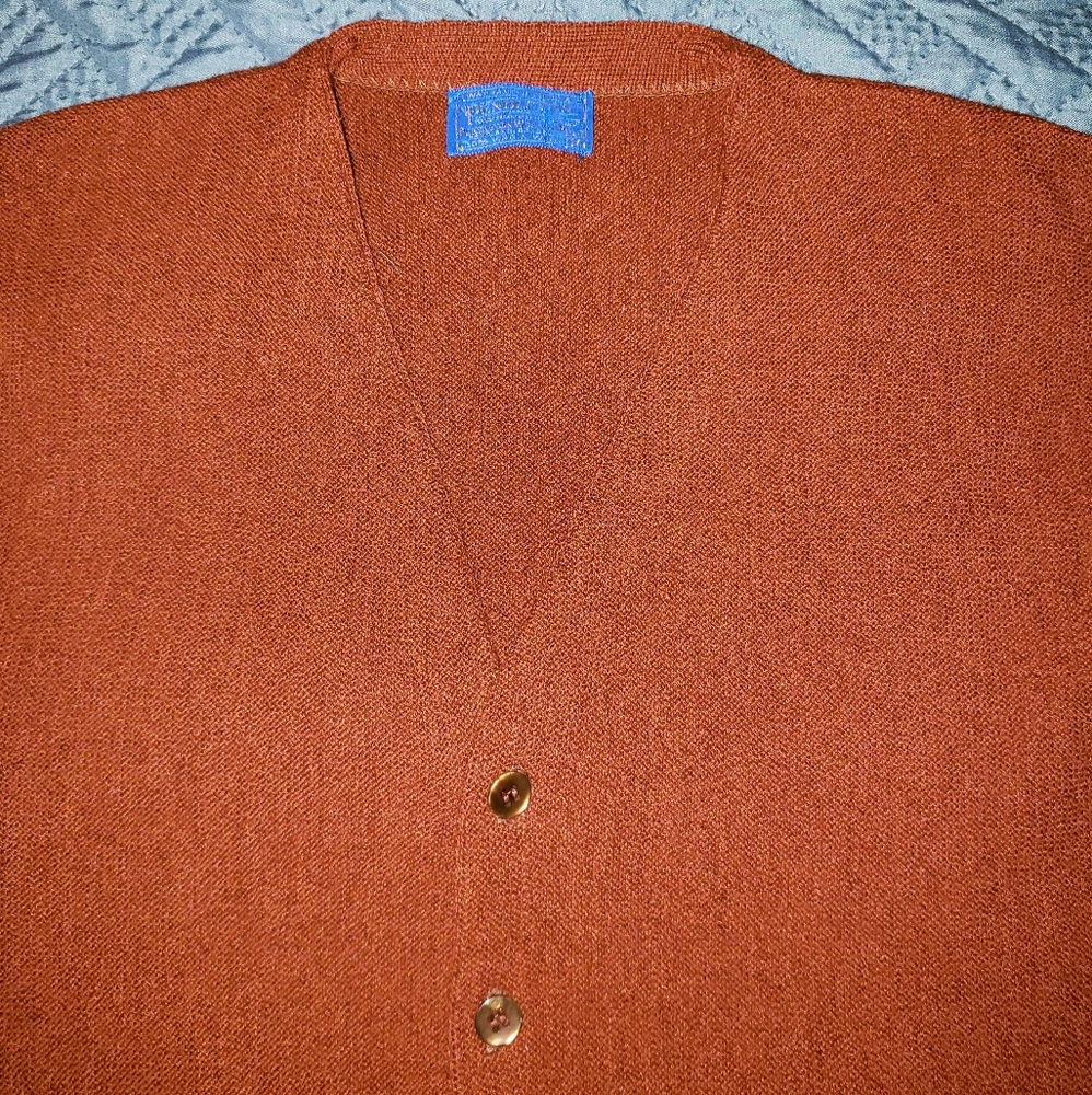 ‼SOLD‼ 60s Grandpa Pendleton Virgin Wool Cardigan - Picture 5 of 8
